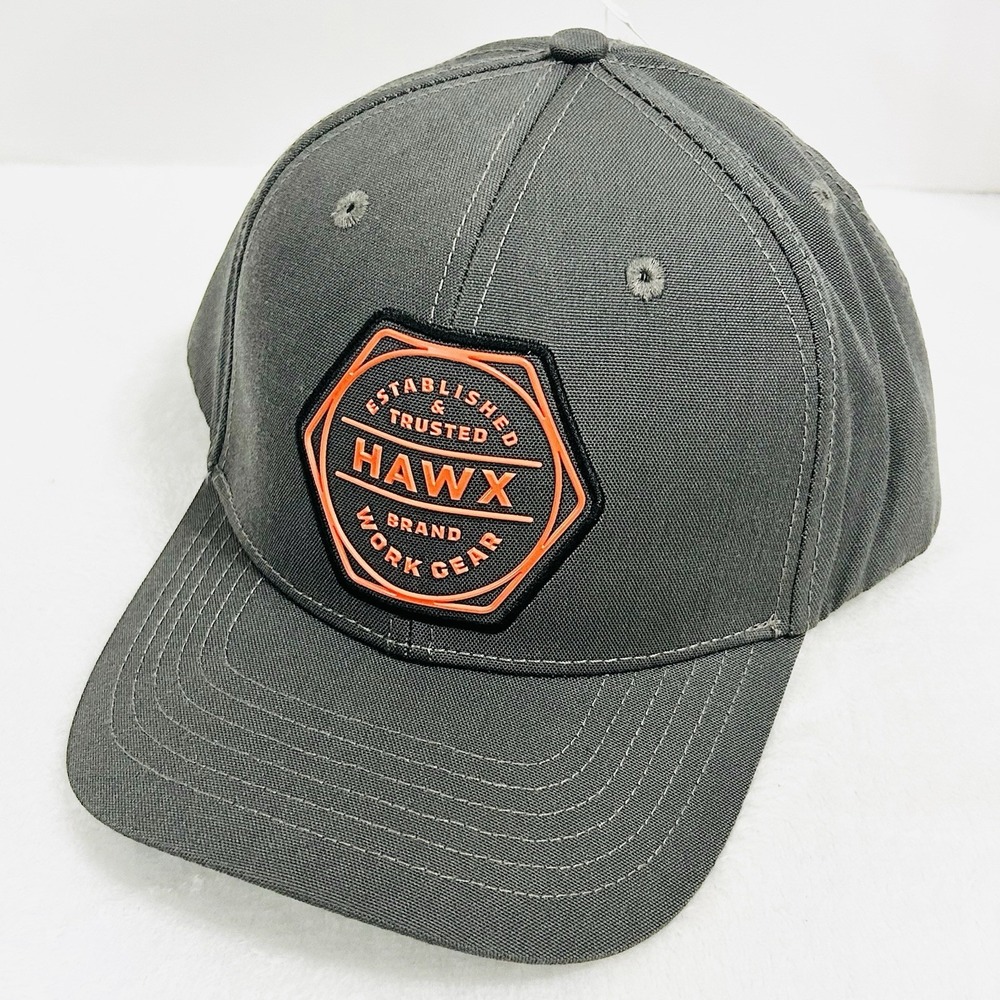 Hawx Work Gear Patch Hat Cap Snapback Adjustable Gray Outdoors‎ Casual Sports